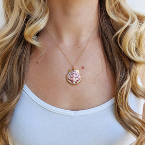 Pink Shiny Seashell Necklace