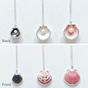 Back & Front of Pearl Necklaces