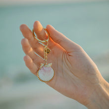 White Seashell Keychain