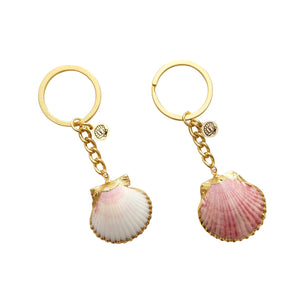 Seashell Keychains White and Red