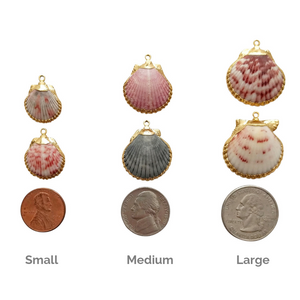 Types of sizes in seashell pendants handcrafted